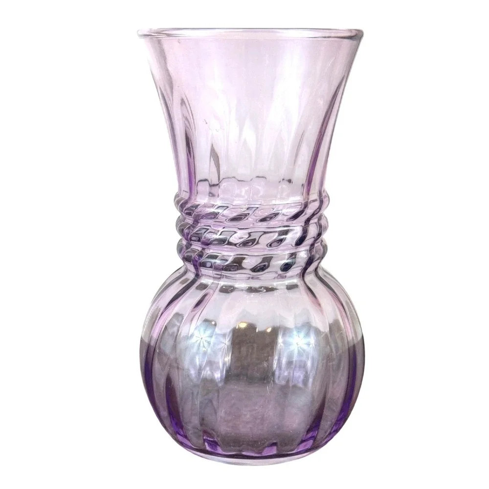 VTG Amethyst Purple‎ Lavender Indiana Glass Swirl Optic 6 1/4